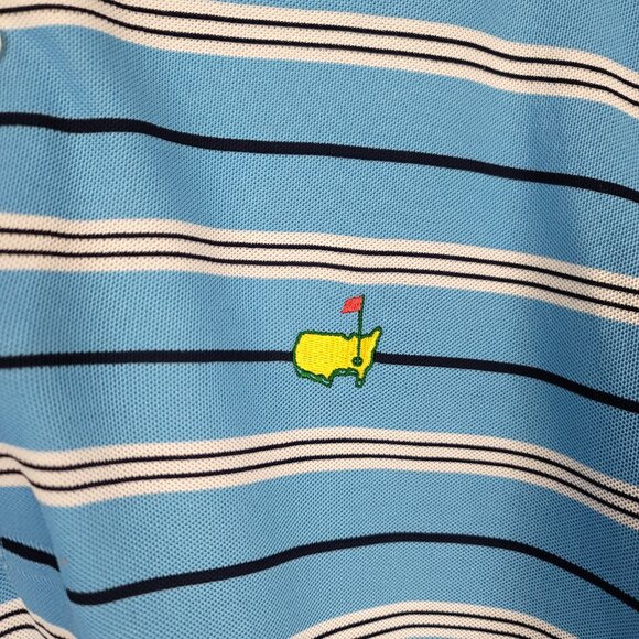 Masters Collections Polo Shirt 60's Two-Ply Pima Cotton Striped Sz L - Picture 7 of 16